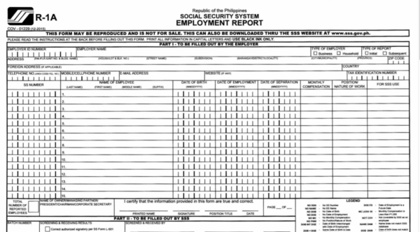 how to register employees in sss - sss form R1A