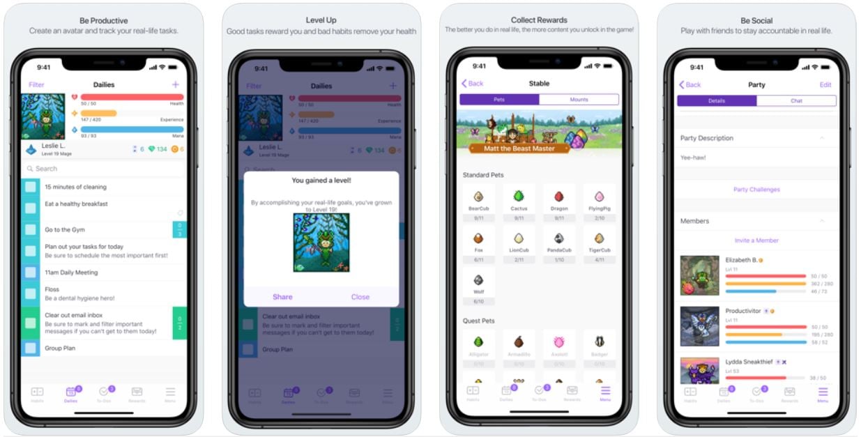 productivity apps - habitica