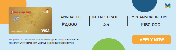 credit cards with no annual fee - Mercury Drug Citi Card