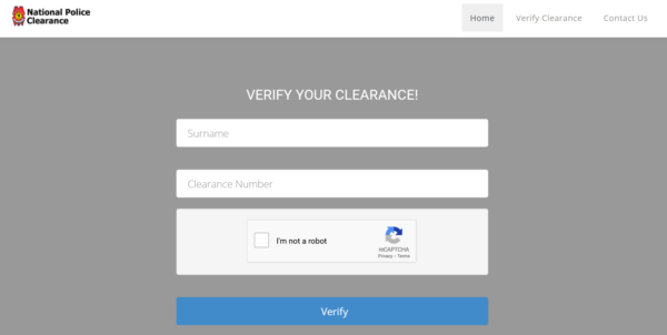 how to get police clearance online - verify clearance