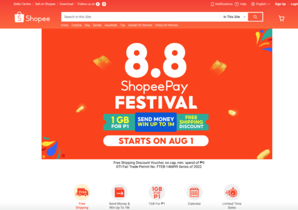 lazada vs shopee - 8.8 ShopeePay Festival sale lazada vs shopee - 8.8 ShopeePay Festival sale