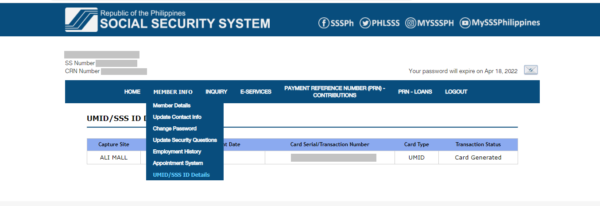 how to get umid - application status verification