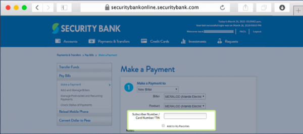 security bank online guide - security bank bills payment