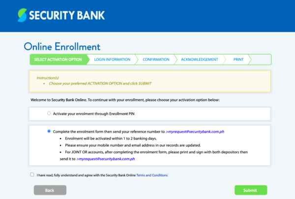 security bank online guide - how to create security bank online account