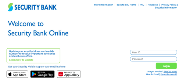 security bank online - online registration