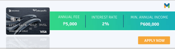 credit card welcome gift - UnionBank Cebu Pacific Platinum