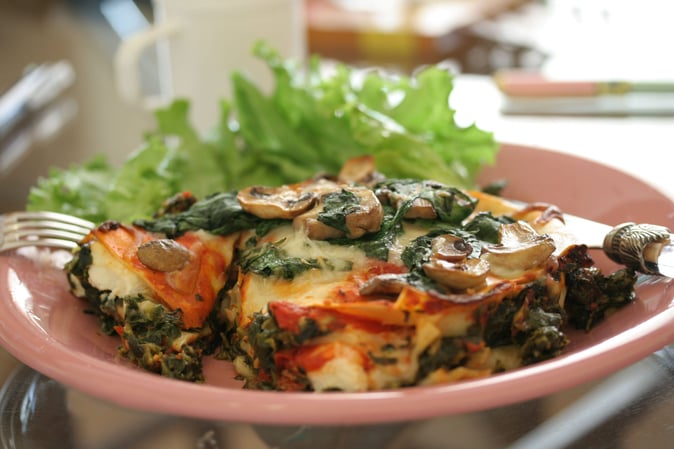 food for holy week - Mushroom and Spinach Lasagna 