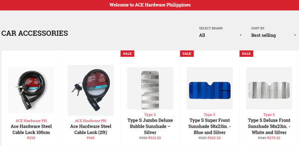 car accessories shop - ace