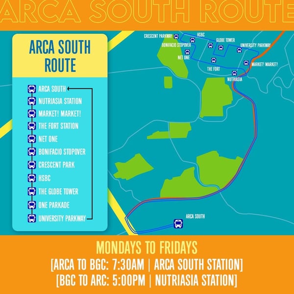 BGC bus route - arca south