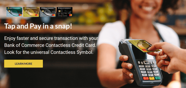 Bank of Commerce credit card application - card features