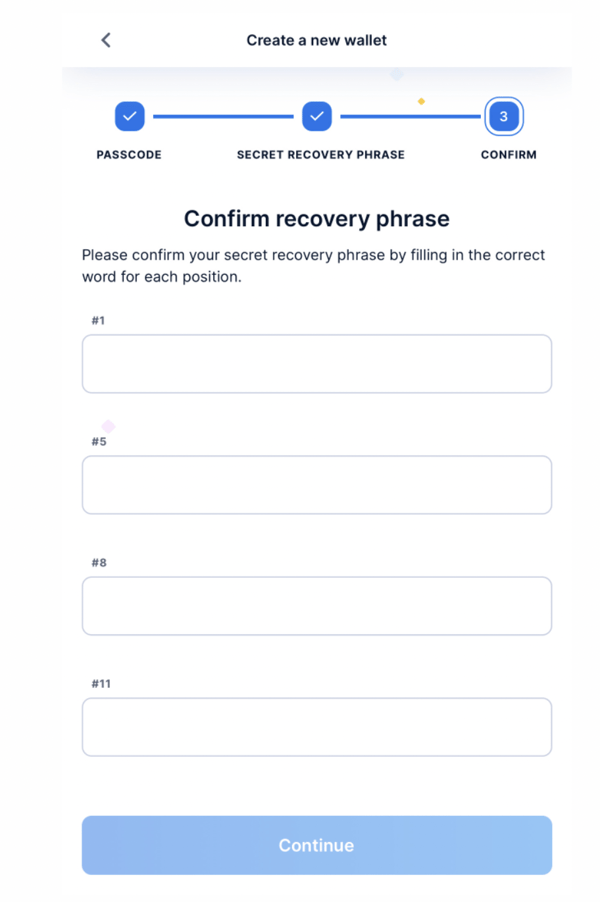what is ronin wallet - confirm recovery code