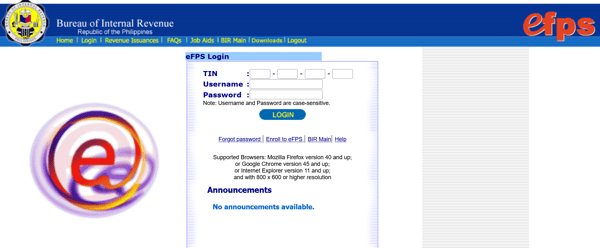 how to get ITR in the Philippines - eFPS
