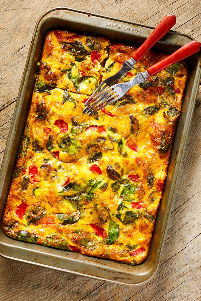 food for holy week - eggy veggie bake