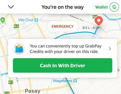 GrabPay - cash-in with driver