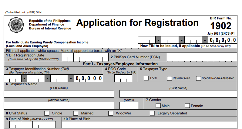 how to register employee in bir - bir form 1902