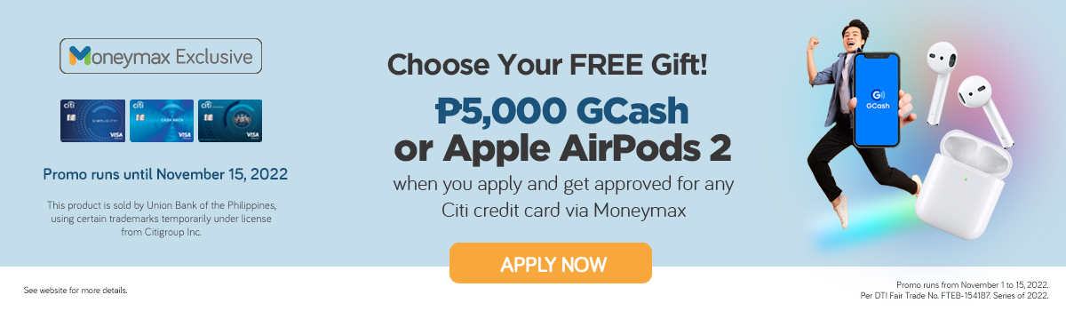 moneymax citibank apple airpods gcash promo