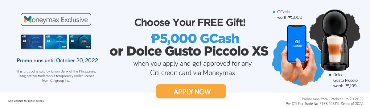 moneymax citibank dolce gusto gcash promo