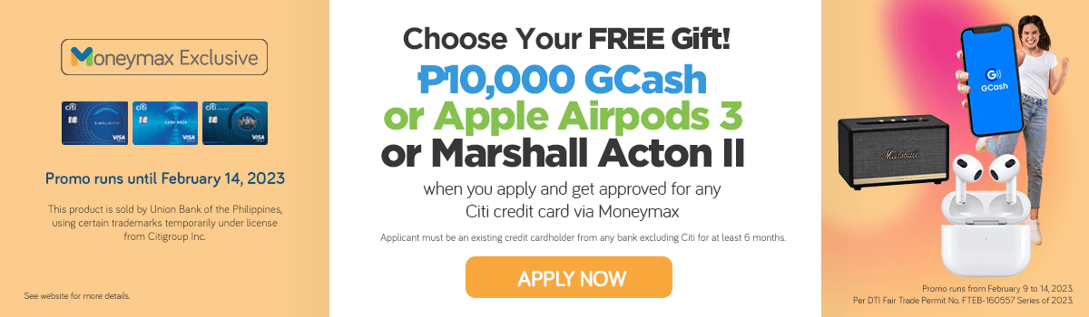 moneymax citibank gcash apple airpods marshall acton promo