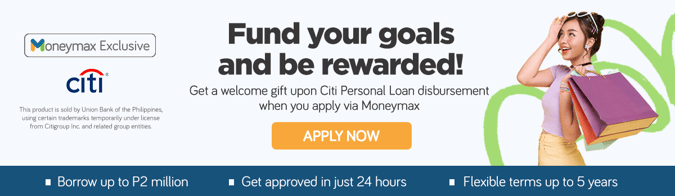 moneymax citibank personal loan promo - generic CTA