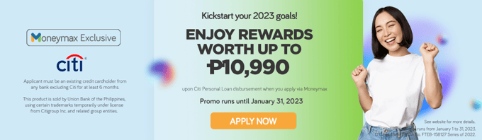 moneymax citibank personal loan promo jan 2023