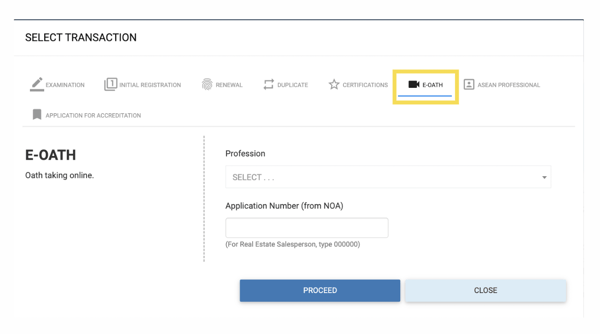 PRC online registration appointment - e-oath