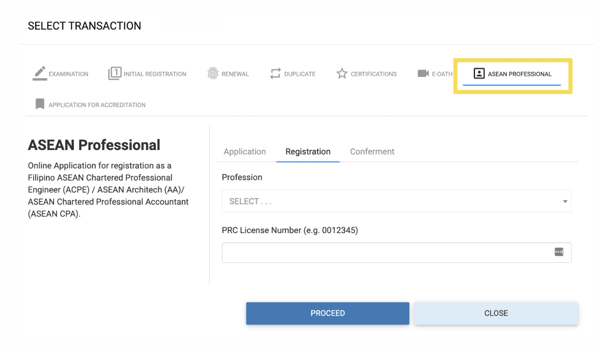 PRC online registration appointment - ASEAN Professional Engineer