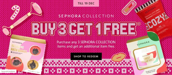 12.12 sale - Sephora Philippines Buy 3 Get 1