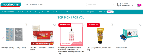 online shopping sites - watsons