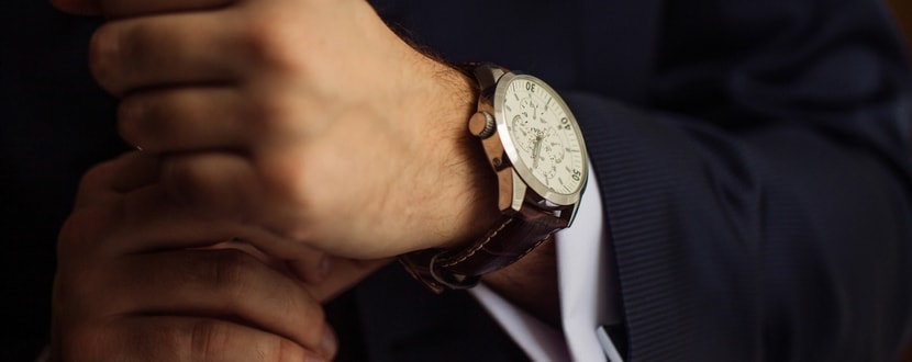 man wearing expensive watch