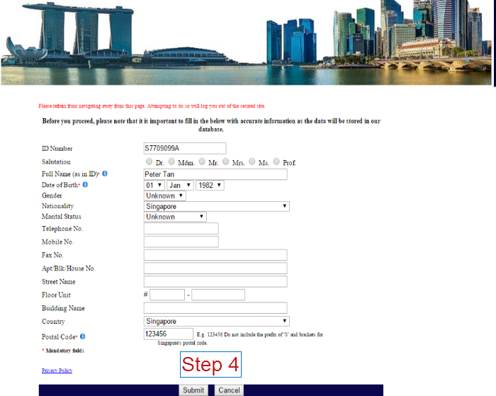 SingPass login 2