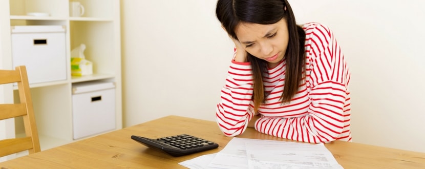 girl looking at financial statement