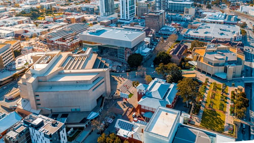 bird’s eye view of attractions in perth cultural centre