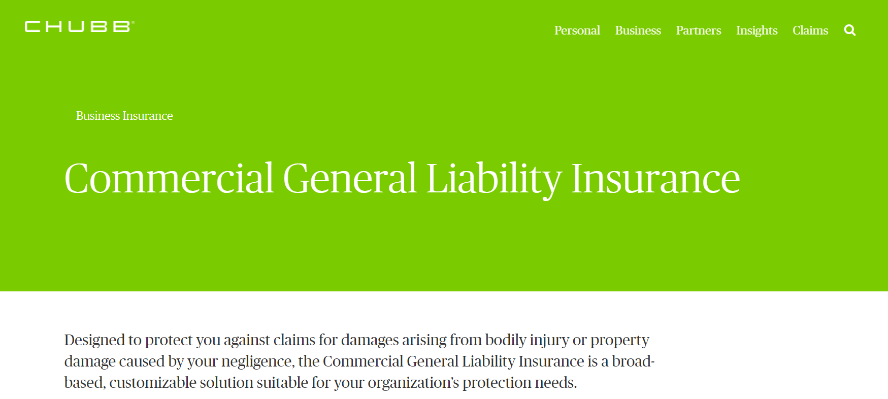 business insurance philippines - chubb commercial general liability
