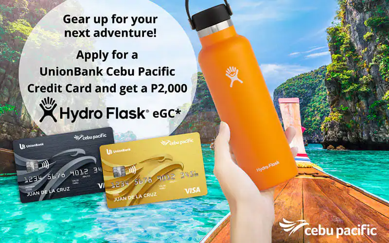 credit card welcome gift - unionbank ₱2,000 Hydro Flask eGC