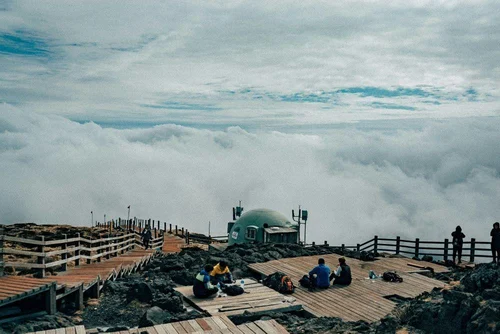 day view of hallasan national park’s summit in jeju