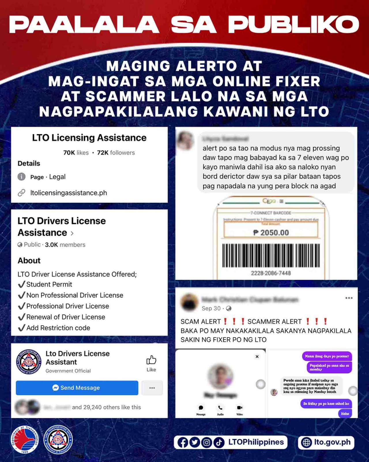 drivers license assistance - lto fixer warning