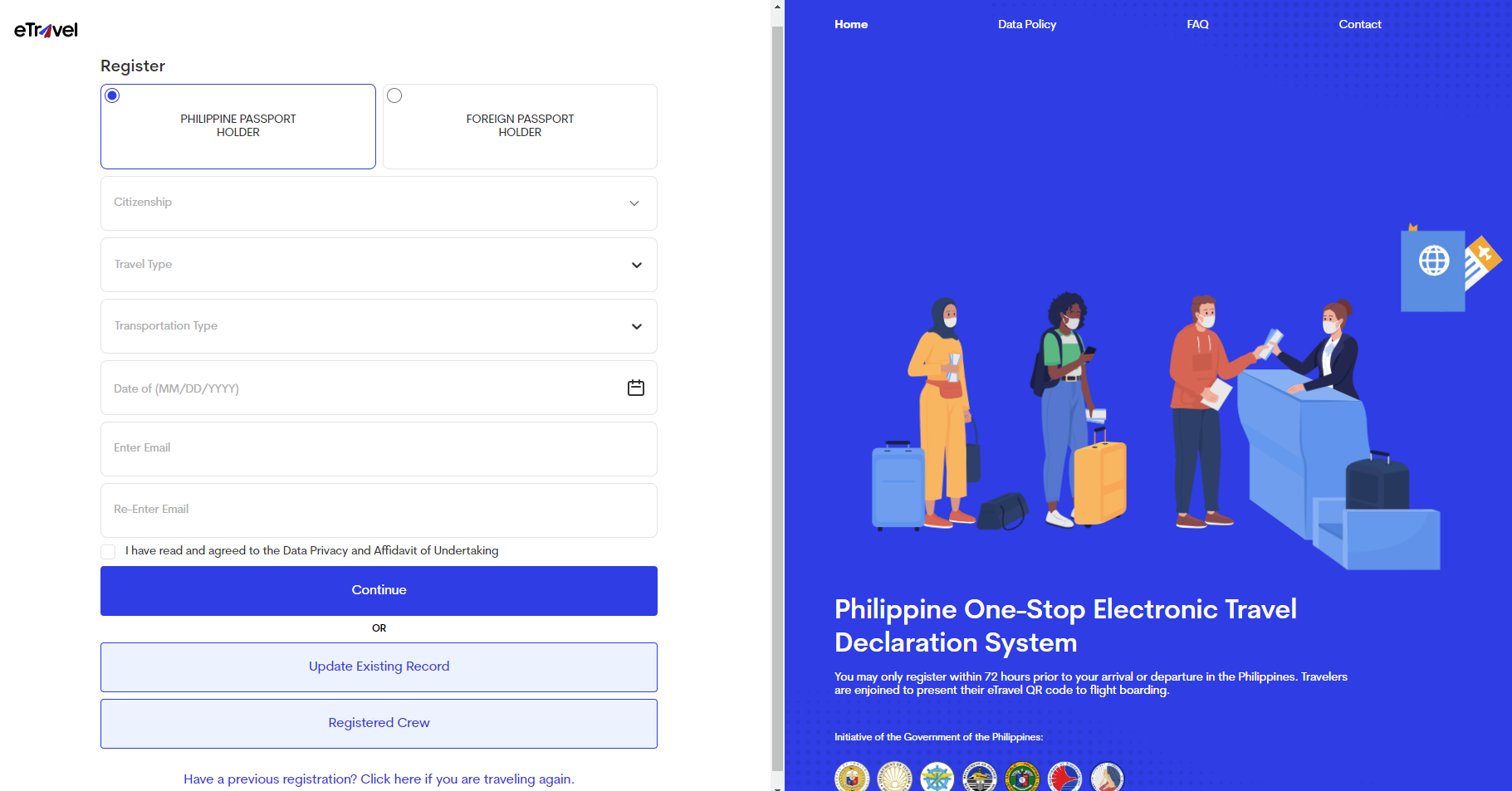 etravel registration philippines