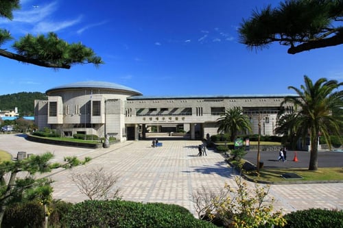 exterior view of the national museum in jeju island on a clear day