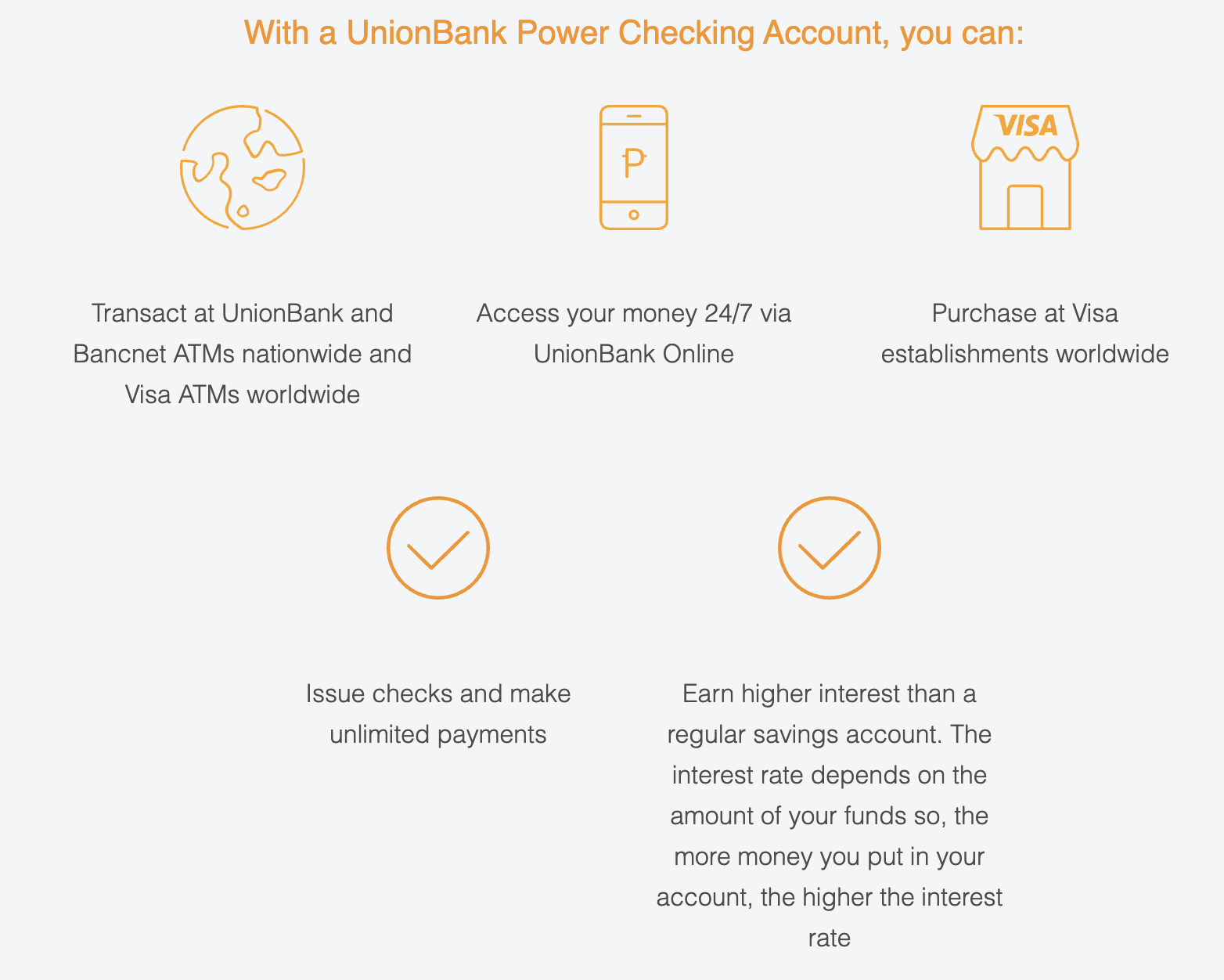 unionbank checking account - unionbank power checking account features