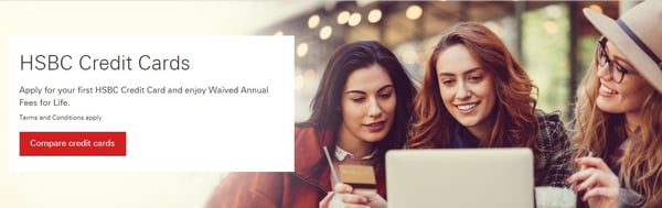 welcome gift credit card - waived annual fees hsbc