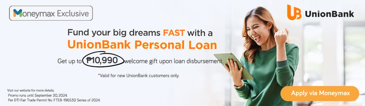 Apply for a UnionBank personal loan via Moneymax