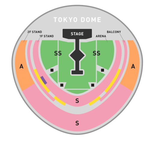 Taylor Swift演唱會日本站座位表：東京巨蛋位置分布