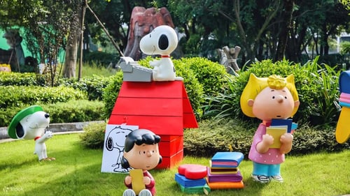 peanuts characters in a garden, a playful highlight during days in jeju