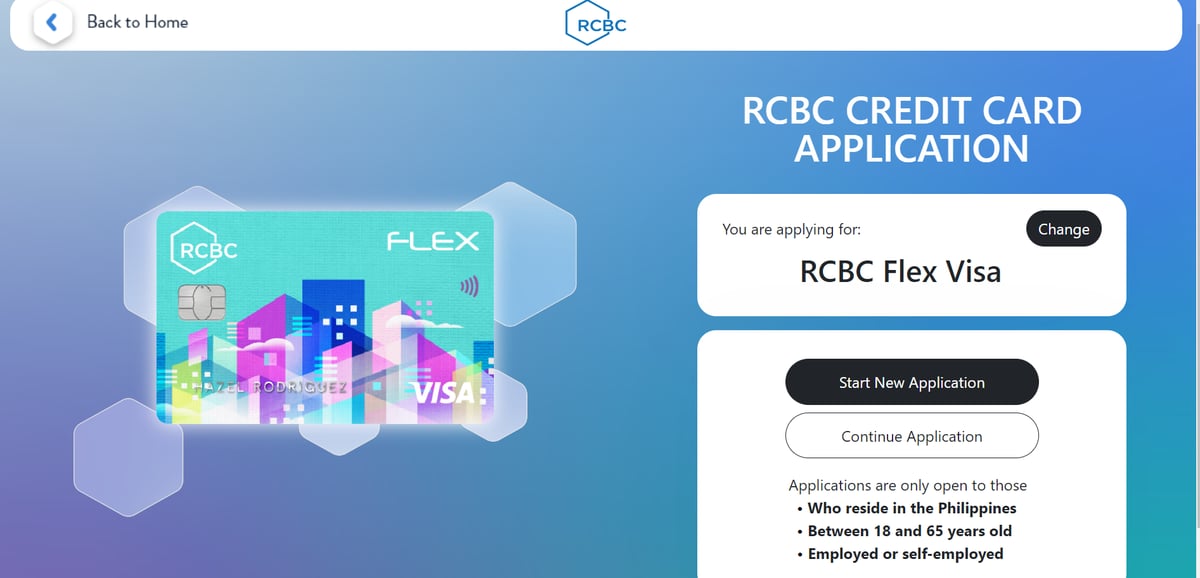 how to apply credit card in rcbc - online application