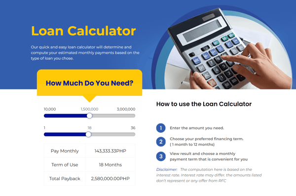 rfc loan application - online loan calculator