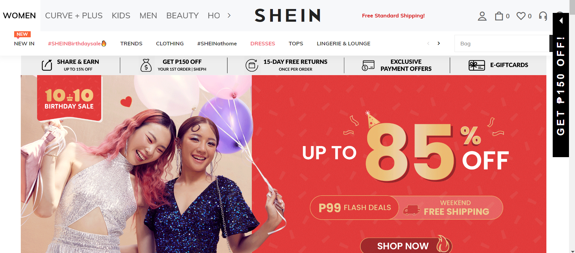 online shopping sites - shein