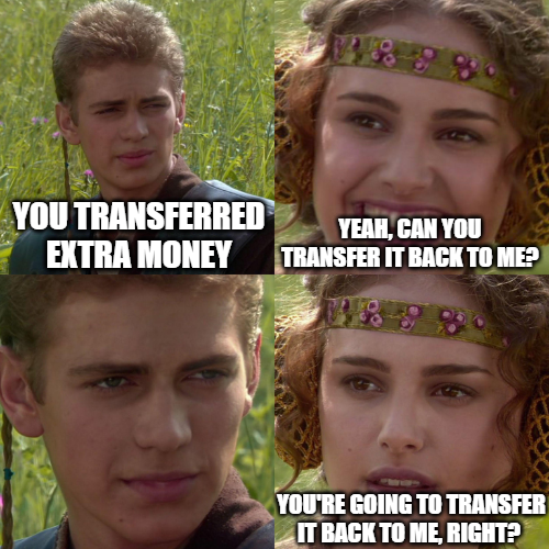 transfer extra money