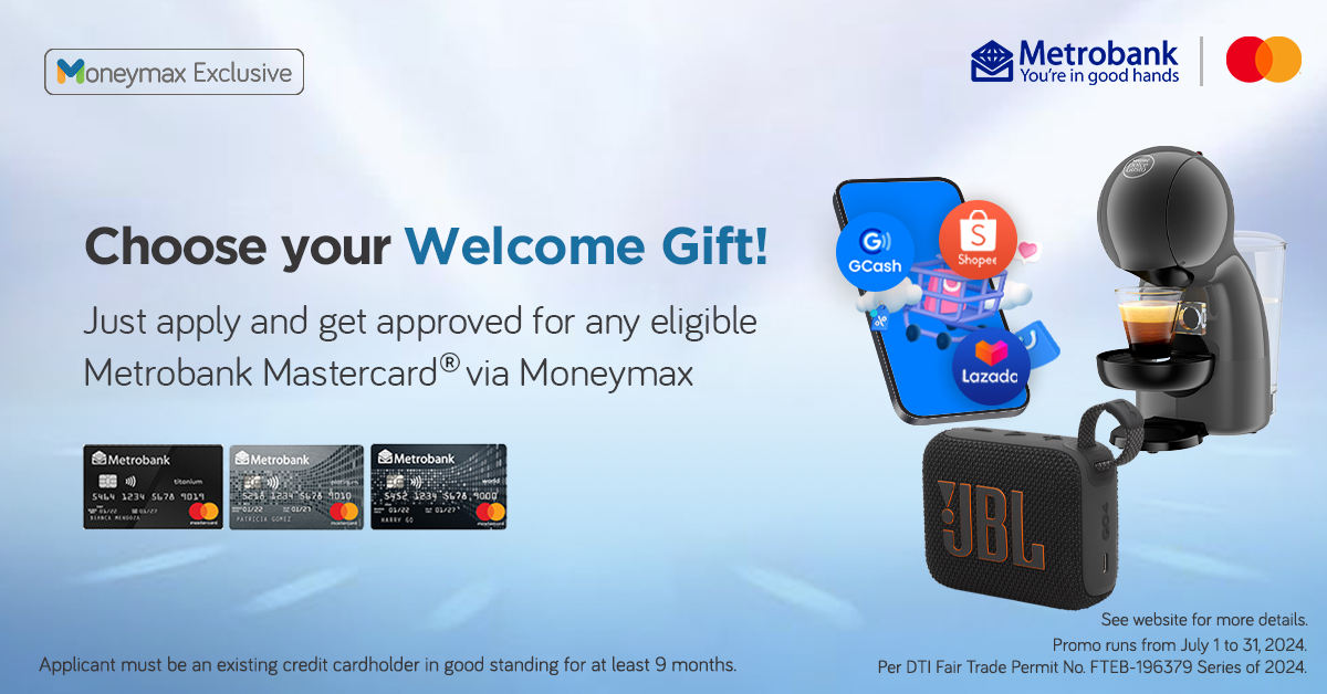 Metrobank Welcome Gift: Get Cash Credits, a Coffee Machine, or Speaker