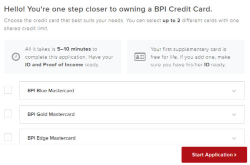 bpi credit card application form