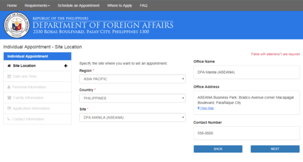 dfa passport appointment online - booking online